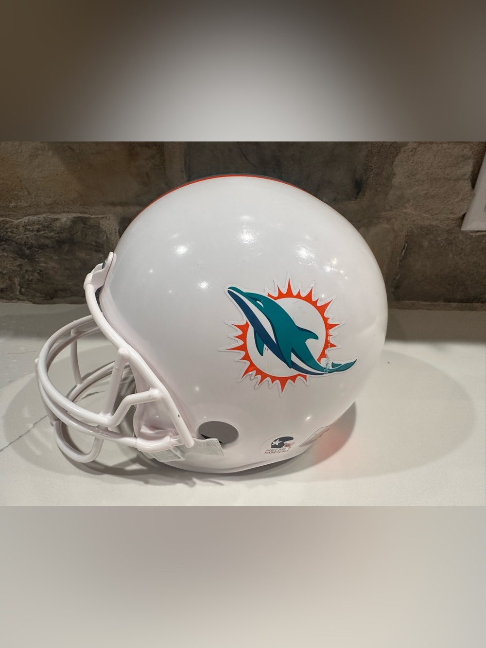 Franklin Miami Dolphins Youth NFL Replica Helmet White Aqua Orange Display Gear